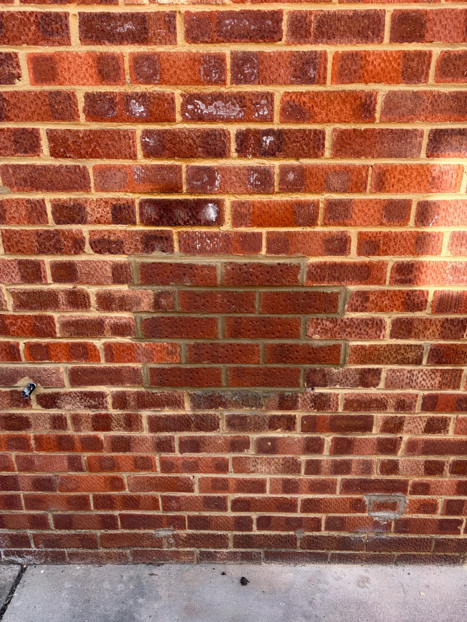 Brickwork made good on the outside wall as part of the boiler replacement in Darlington